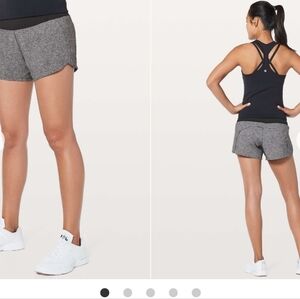 Lululemon Run Times Short II *4" Heather Lux Multi Black / Black